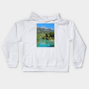 Dolomites lake view Kids Hoodie